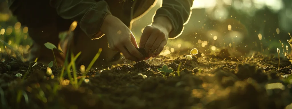 a person planting seeds in a garden, symbolizing the gradual growth and nurturing needed for successful seo results.