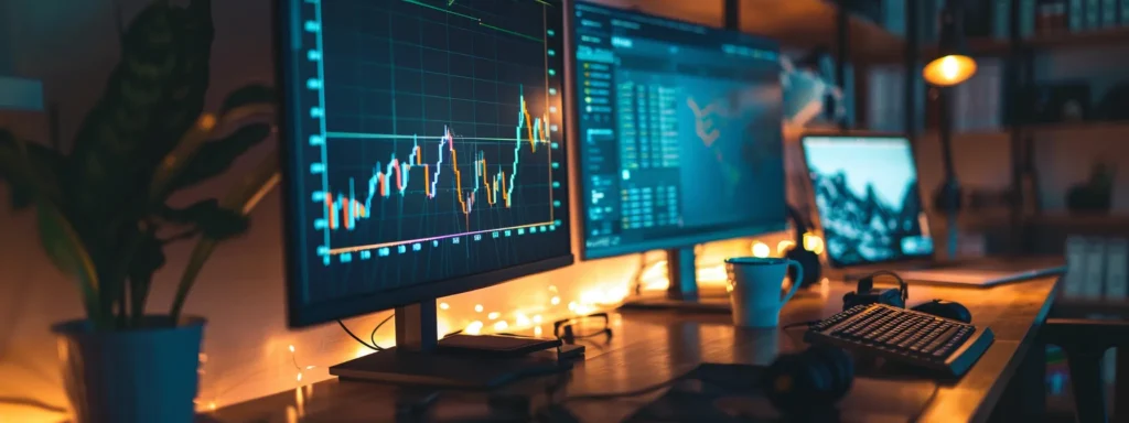 a sleek, futuristic workspace illuminated by bright, ambient lighting showcases a large screen displaying a complex graph of pricing models for seo ai software solutions, symbolizing the strategic comparison and analysis pivotal for seo agencies.