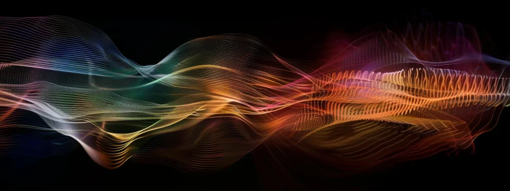 a vibrant abstract visualization of interconnected linguistic patterns and data streams, symbolizing the transformative impact of natural language processing on seo tools, illuminated by dynamic colors and light to evoke innovation and clarity.