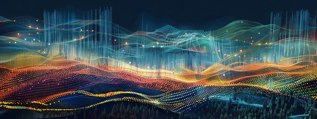a visually impactful illustration of a digital landscape showcasing an upward-trending graph overlaid on a backdrop of abstract data streams, symbolizing the analysis of cost versus value in seo ai solutions.